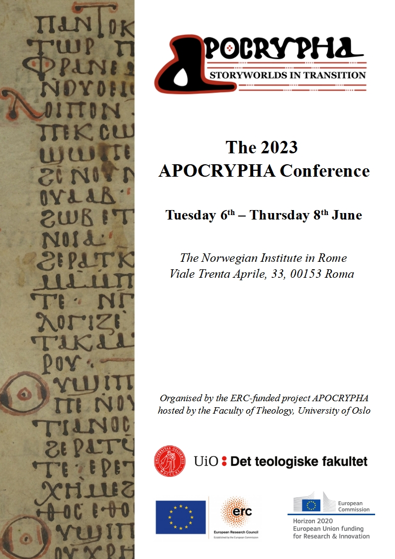 Picture of the program for the 2023 APOCRYPHA conference