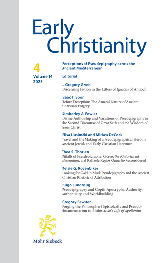 A picture of the cover of the journal Early Christianity